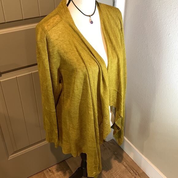 Eileen Fisher Olive Open Cardi - Picture 3 of 9